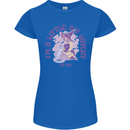 A Bit Witchy Funny Halloween Cat  Witch Womens Petite Cut T-Shirt Royal Blue