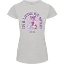 A Bit Witchy Funny Halloween Cat  Witch Womens Petite Cut T-Shirt Sports Grey