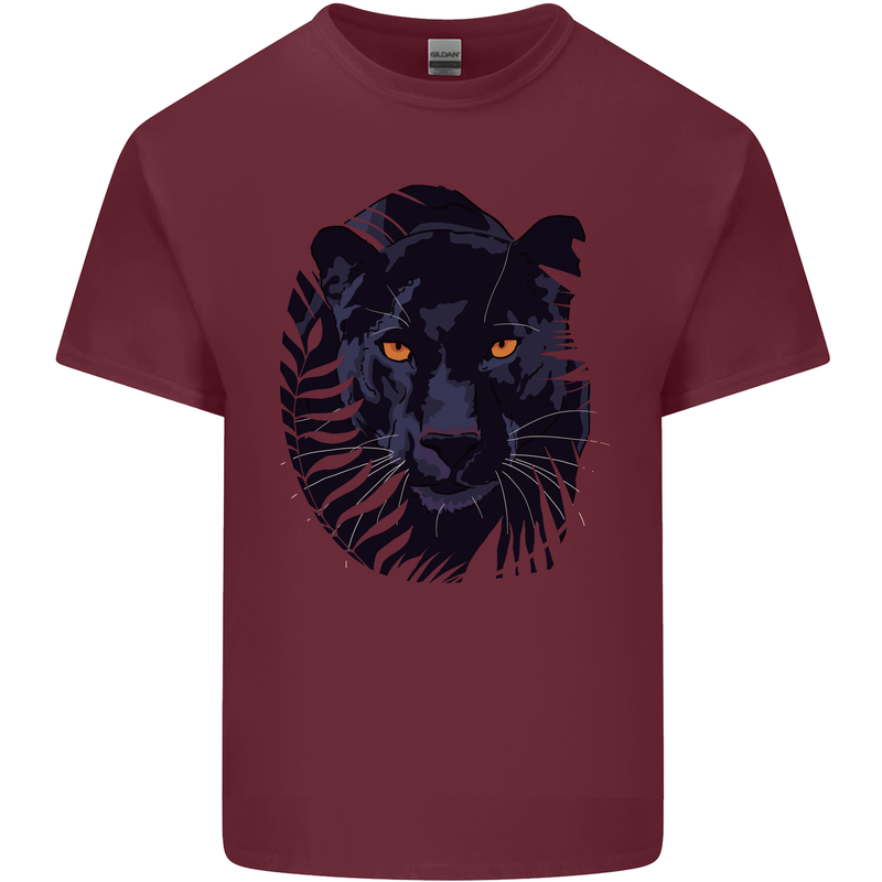 A Black Panther Mens Cotton T-Shirt Tee Top Maroon