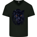 A Black Panther Mens V-Neck Cotton T-Shirt Black