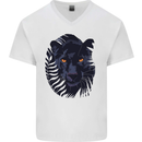 A Black Panther Mens V-Neck Cotton T-Shirt White