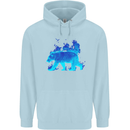 A Blue Flame Grizzly Bear Childrens Kids Hoodie Light Blue
