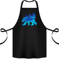 A Blue Flame Grizzly Bear Cotton Apron 100% Organic Black