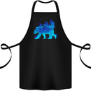 A Blue Flame Grizzly Bear Cotton Apron 100% Organic Black