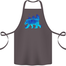A Blue Flame Grizzly Bear Cotton Apron 100% Organic Dark Grey