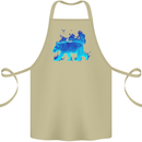 A Blue Flame Grizzly Bear Cotton Apron 100% Organic Khaki