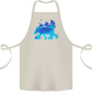 A Blue Flame Grizzly Bear Cotton Apron 100% Organic Natural