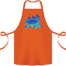 A Blue Flame Grizzly Bear Cotton Apron 100% Organic Orange