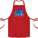 A Blue Flame Grizzly Bear Cotton Apron 100% Organic Red