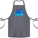 A Blue Flame Grizzly Bear Cotton Apron 100% Organic Steel