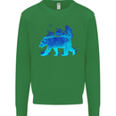 A Blue Flame Grizzly Bear Kids Sweatshirt Jumper Irish Green