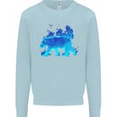 A Blue Flame Grizzly Bear Kids Sweatshirt Jumper Light Blue