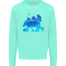 A Blue Flame Grizzly Bear Kids Sweatshirt Jumper Peppermint
