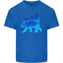 A Blue Flame Grizzly Bear Kids T-Shirt Childrens Royal Blue