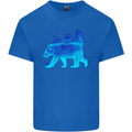 A Blue Flame Grizzly Bear Mens Cotton T-Shirt Tee Top Royal Blue