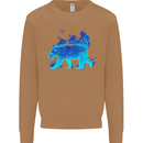 A Blue Flame Grizzly Bear Mens Sweatshirt Jumper Caramel Latte