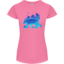 A Blue Flame Grizzly Bear Womens Petite Cut T-Shirt Azalea