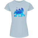 A Blue Flame Grizzly Bear Womens Petite Cut T-Shirt Light Blue