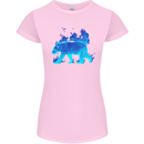 A Blue Flame Grizzly Bear Womens Petite Cut T-Shirt Light Pink