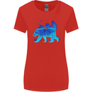 A Blue Flame Grizzly Bear Womens Wider Cut T-Shirt Red