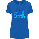 A Blue Flame Grizzly Bear Womens Wider Cut T-Shirt Royal Blue
