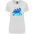 A Blue Flame Grizzly Bear Womens Wider Cut T-Shirt White