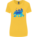 A Blue Flame Grizzly Bear Womens Wider Cut T-Shirt Yellow