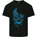 A Blue Skull Made of Guitars Guitarist Mens Cotton T-Shirt Tee Top Black