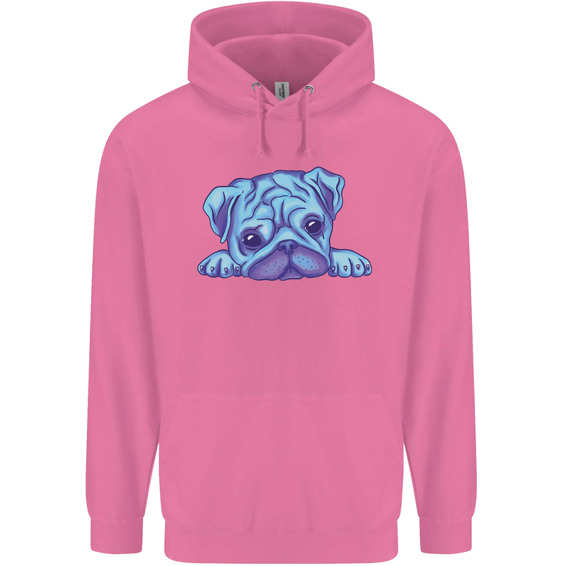 A Blue Watercolour Pug Childrens Kids Hoodie Azalea