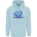 A Blue Watercolour Pug Childrens Kids Hoodie Light Blue