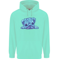 A Blue Watercolour Pug Childrens Kids Hoodie Peppermint