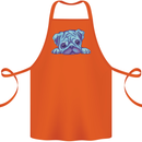 A Blue Watercolour Pug Cotton Apron 100% Organic Orange