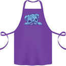 A Blue Watercolour Pug Cotton Apron 100% Organic Purple