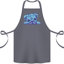 A Blue Watercolour Pug Cotton Apron 100% Organic Steel