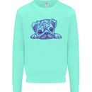 A Blue Watercolour Pug Kids Sweatshirt Jumper Peppermint