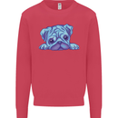 A Blue Watercolour Pug Mens Sweatshirt Jumper Heliconia