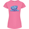 A Blue Watercolour Pug Womens Petite Cut T-Shirt Azalea