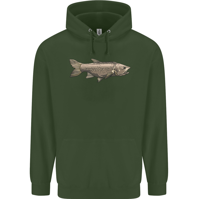 A Bolan Fish Fishing Fisherman Childrens Kids Hoodie Forest Green