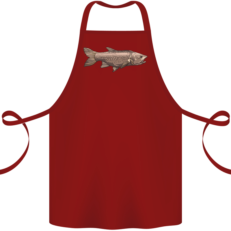 A Bolan Fish Fishing Fisherman Cotton Apron 100% Organic Maroon