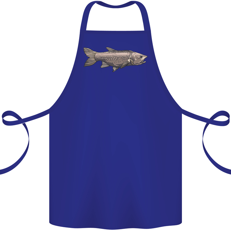 A Bolan Fish Fishing Fisherman Cotton Apron 100% Organic Royal Blue