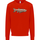 A Bolan Fish Fishing Fisherman Kids Sweatshirt Jumper Bright Red