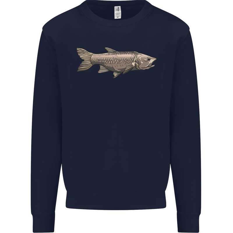 A Bolan Fish Fishing Fisherman Kids Sweatshirt Jumper Navy Blue
