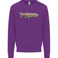 A Bolan Fish Fishing Fisherman Kids Sweatshirt Jumper Purple