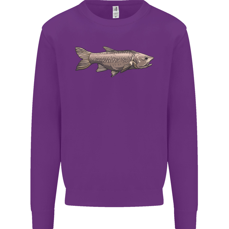 A Bolan Fish Fishing Fisherman Kids Sweatshirt Jumper Purple