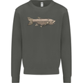 A Bolan Fish Fishing Fisherman Kids Sweatshirt Jumper Storm Grey