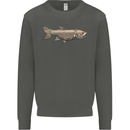 A Bolan Fish Fishing Fisherman Kids Sweatshirt Jumper Storm Grey