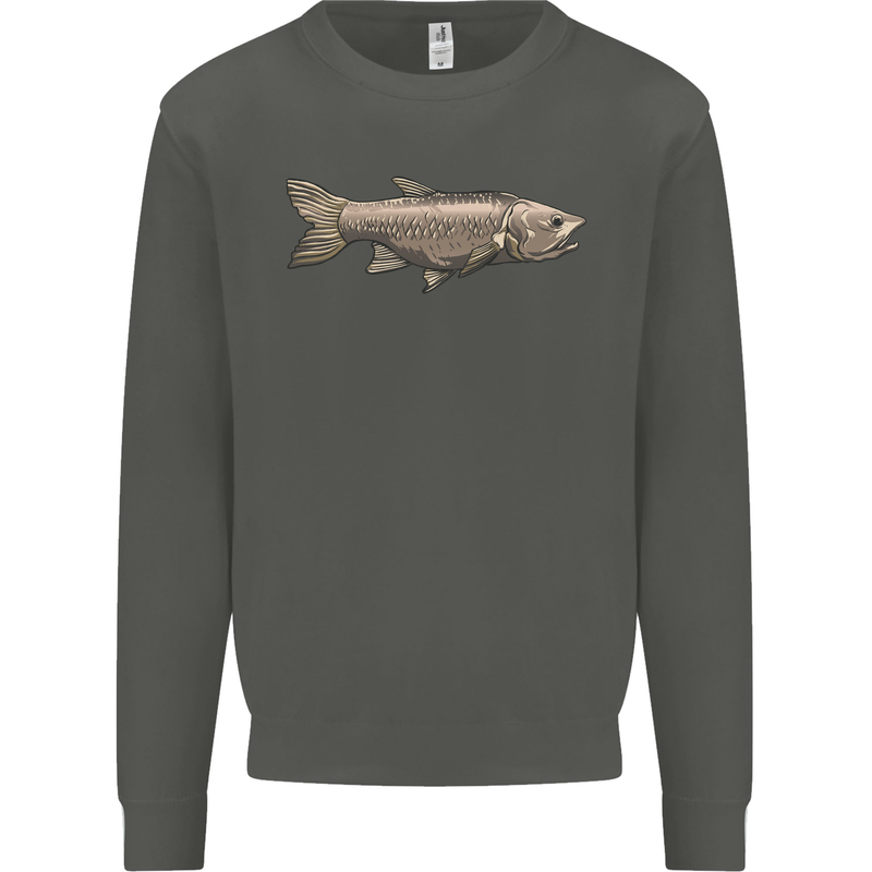 A Bolan Fish Fishing Fisherman Kids Sweatshirt Jumper Storm Grey