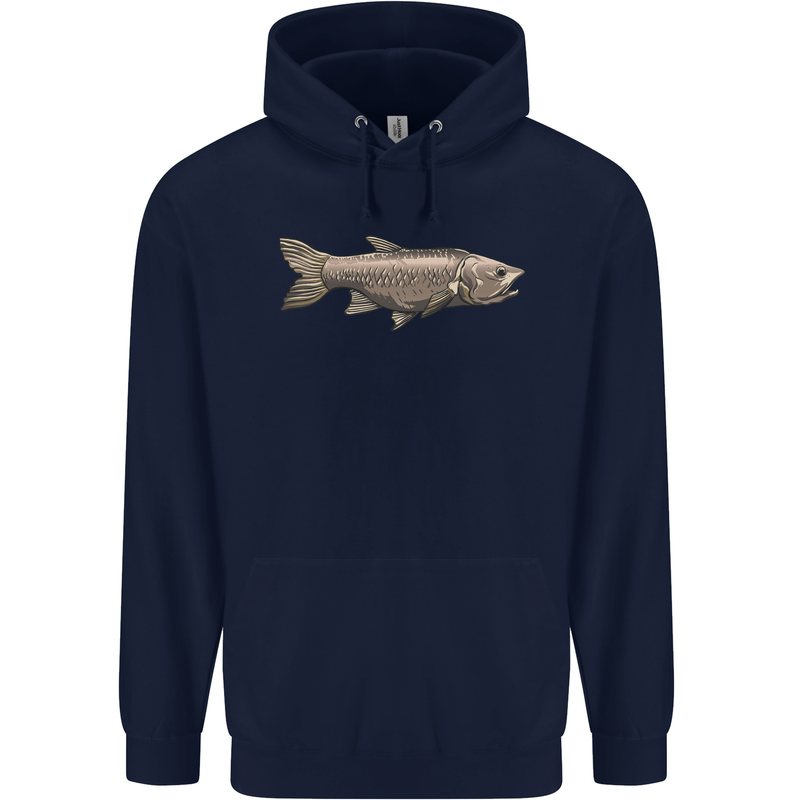 A Bolan Fish Fishing Fisherman Mens 80% Cotton Hoodie Navy Blue