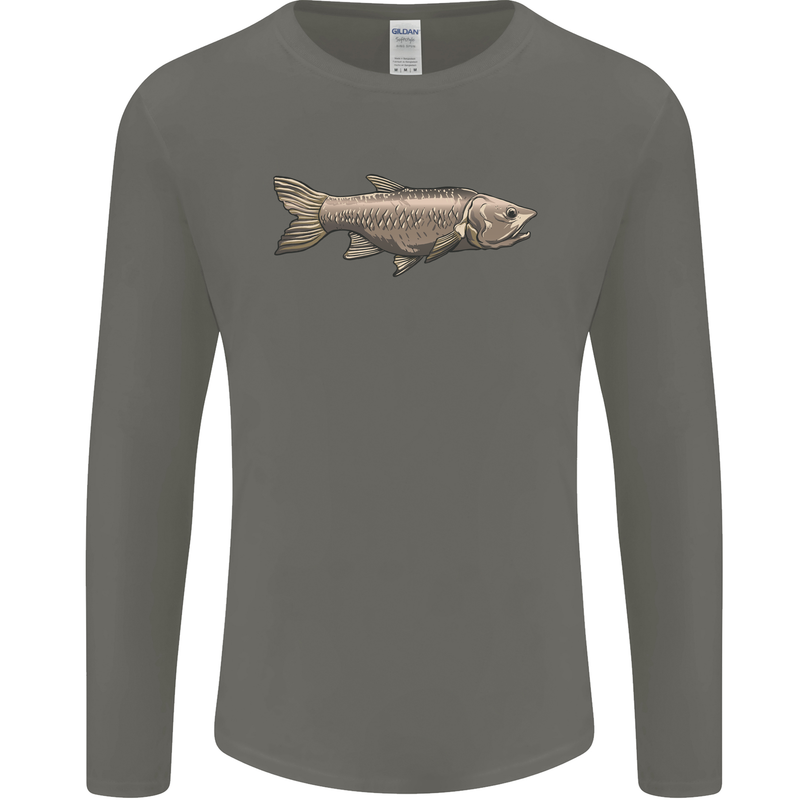 A Bolan Fish Fishing Fisherman Mens Long Sleeve T-Shirt Charcoal