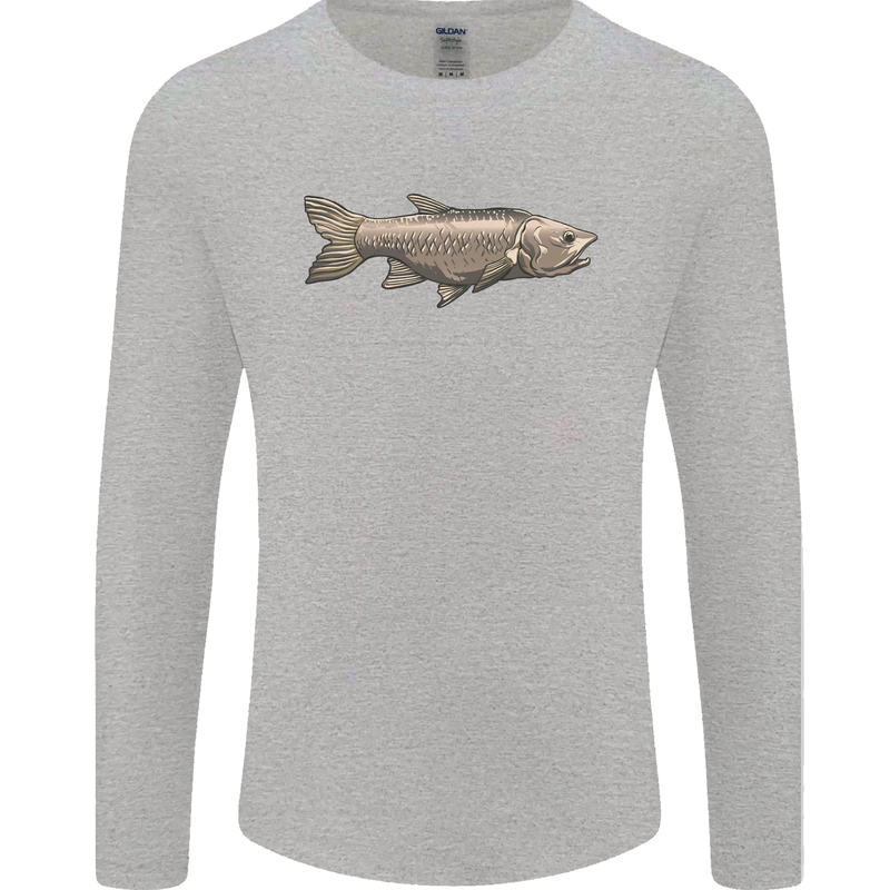 A Bolan Fish Fishing Fisherman Mens Long Sleeve T-Shirt Sports Grey